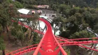Muntanya Russa Roller Coaster Front Seat POV Onride Tibidabo Barcelona Spain