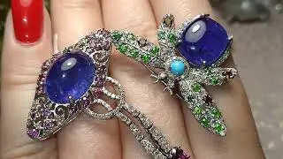 Люкс Броши🧜‍♀️ Драгоценная Миниатюра из Серебра и Драгоценных Камней 💓👑💓✨✨✨