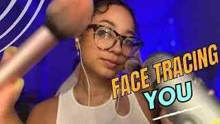 ASMR- TRACING YOURS AND MY FACE WITH A BRUSH