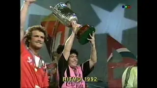 DiFilm - Diego Maradona campeón en el Programa Ritmo de la noche (1992)
