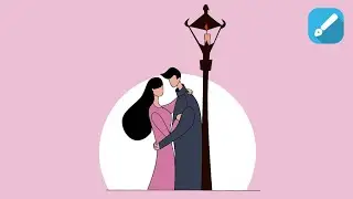 Valentine's Day Romantic Couple Drawing | Speed Art Infinite Design Vector