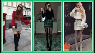 Hermosos outfits con faldas con cuadros 😍