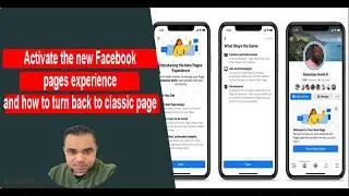 Activate the new Facebook pages experience and how to turn back to classic page