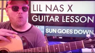 How To Play Sun Goes Down Guitar Lil Nas X // easy guitar tutorial beginner lesson easy chords