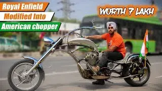 Ultimate Customized Royal Enfield Bullet into American Chopper || Bike Modification