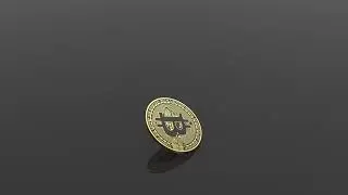 Bitcoin spinning falling down - dropping coin | Keyshot animation | Download Bitcoin 3D model