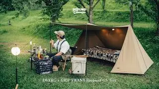 SOLO CAMPING | แคมป์คนเดียวในเต็นท์เล็กๆกลางฝน | เนินเขาแคมป์ | DVERG × GRIP SWANY Fireproof GS Tent