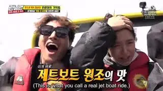 Song ji hyo and Kim jong kook fastest boat ride ep378