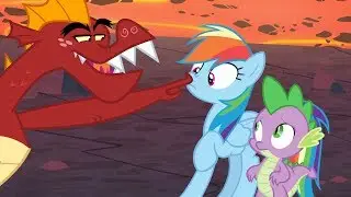 Rainbow & Spike get Flash Magnus' Shield from Garble