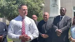 Lafayette Mayor-President Josh Guillory Speaks Before Removal of Alfred Mouton Statue