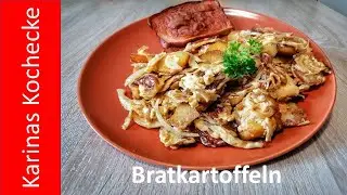 crispy fried potatoes from jacket potatoes with onions and egg