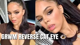 GRWM for The Ivy Asia| trying the REVERSE CAT EYE for the first time.. +lullabellz ponytail & outfit