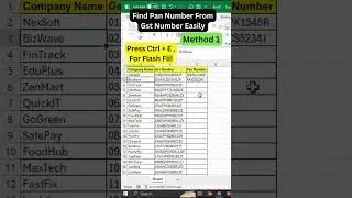 Extract PAN from GST Number Using Flash Fill & MID Function | Excel Tips