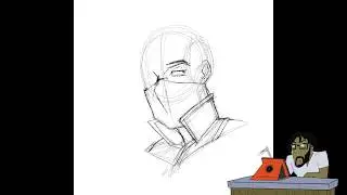 Speed art! Drawing Keavon in geometric lines.