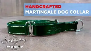 Leather martingale handmade dog collar Lazypony