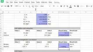 Using units in Google Sheets with ConvertPlus