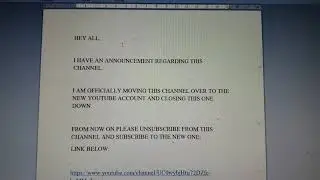 New YouTube channel info.