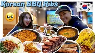 We Tried Viral Korean BBQ Ribs | Cold Noodles | Soybean Soup 😍🤤🤯 #korean #mukbang #bbq