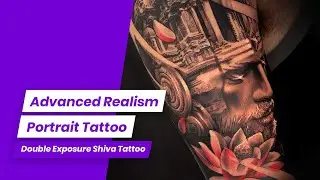 Shiva Tattoo Tutorial by Sunny Bhanushali | Double Exposure Style Advanced Realism Portrait Tattoo