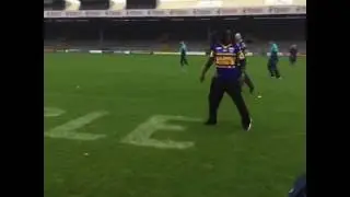 WWE Cesaro & R Truth Practice Rugby In Leeds