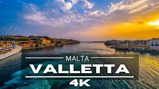 Aerial View Valletta in Malta 4k