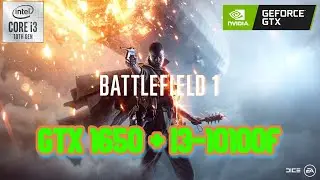 Battlefield 1 GTX 1650 + i3 10100f Ultra Settings 1080p Benchmark