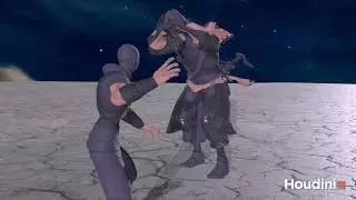 Ninja vs Vampire Particle Collisions (SideFX Houdini - POP Collisions)