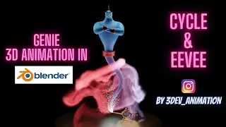 Genie 3d animation in blender | Render in Cylce and Eevee