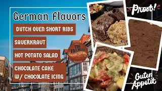 German Flavors: Short Ribs & Sauerkraut, Hot Potato Salad and Chocolate Cake (#1050)