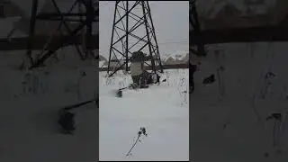 Мотоснегокат Игорыч-6. В глубоком рыхлом снегу 19.01.24. (2)