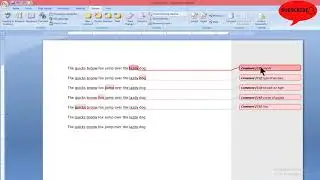 Review Menu Comments Microsoft Word