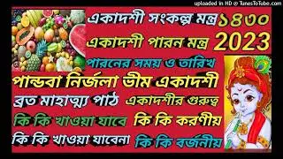 Nirjala ekadashi vrat vidhi। একাদশী পালনের নিয়মাবলী।bhim ekadashi 2023 date and time।নির্জলা একাদশী