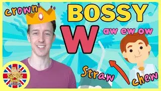 Bossy w, phonics ow aw ew, long vowel o + u, Learn to read, 