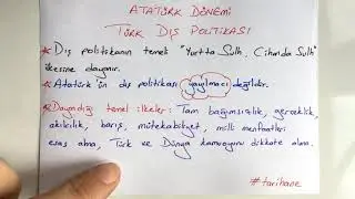 26) Atatürk Dönemi Türk Dış Politikası | Genel Tekrar Tarih 2024