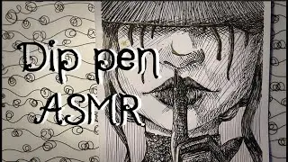 Dip pen ASMR - A real-time ink illustration inspired by #Inktober
