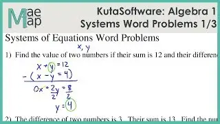 KutaSoftware: Algebra 1- Systems Of Equations Word Problems Part 1