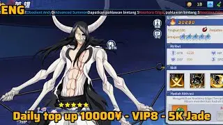 Bleach Summon RPG Private Server - Daily top up 10000¥ - VIP8 - 5K Jade ( X7Game )