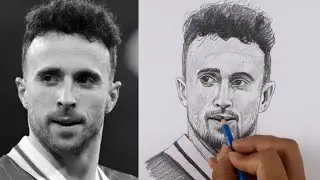 Diogo Jota R.I.P Portugal Footballer | How to Draw Diogo Jota Step by Step | Easy Portrait Drawing