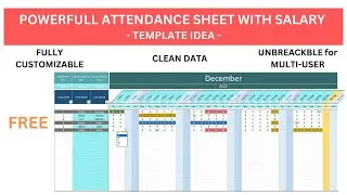 Attendance sheet for employees in Excel with salary calculation and reports