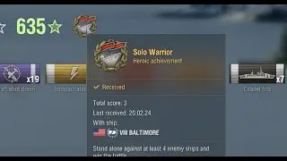 World of warships - Baltimore Solo Warrior (Awarded 0.00028% of my matches)