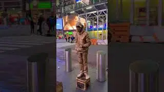 Silver Man Statue in New York