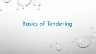 E tendering | E Procurement | What is a tender| Basics of Tendering | Tendering tutorials