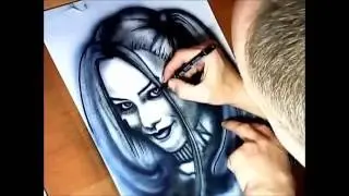 Harley Quinn airbrush, markers and brush