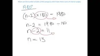 Angles in polygons. How many sides