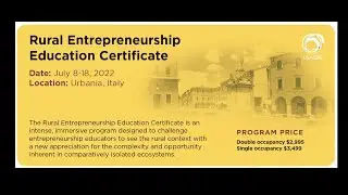 USASBE | 2022 Rural Entrepreneurship Education Certificate - Immersion Program in Italy