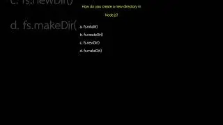 How do you create a new directory in Node js