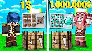 CRAFTING DA 1€ VS CRAFTING DA 1.000.000€! - MINECRAFT