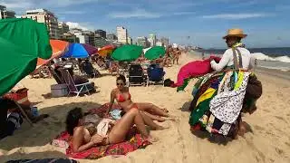 🇧🇷 Leblon Beach Walk | Rio de Janeiro | Brazil | 4K 🌴