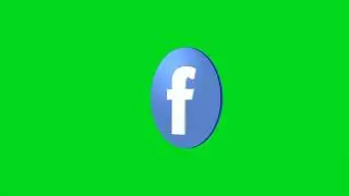 3D Facebook  Logo Green Screen