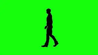 Man Slow Walking Shilouette Shadow GreenSceeen Free No Copyright